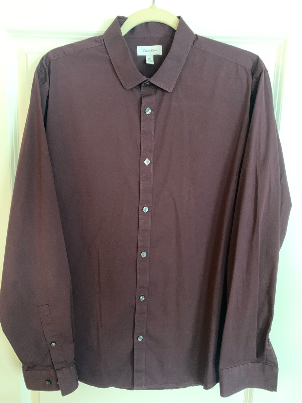 Calvin Klein Men's Deep Wine Button-Up Dress Shirt